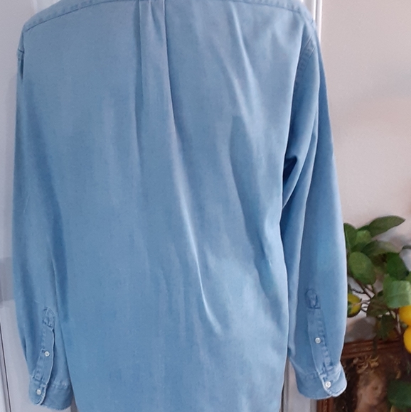 Polo Ralph Lauren, Chambray, Button Flap Pocket Front, Cotton LS Shirt, Size M - Picture 5 of 10
